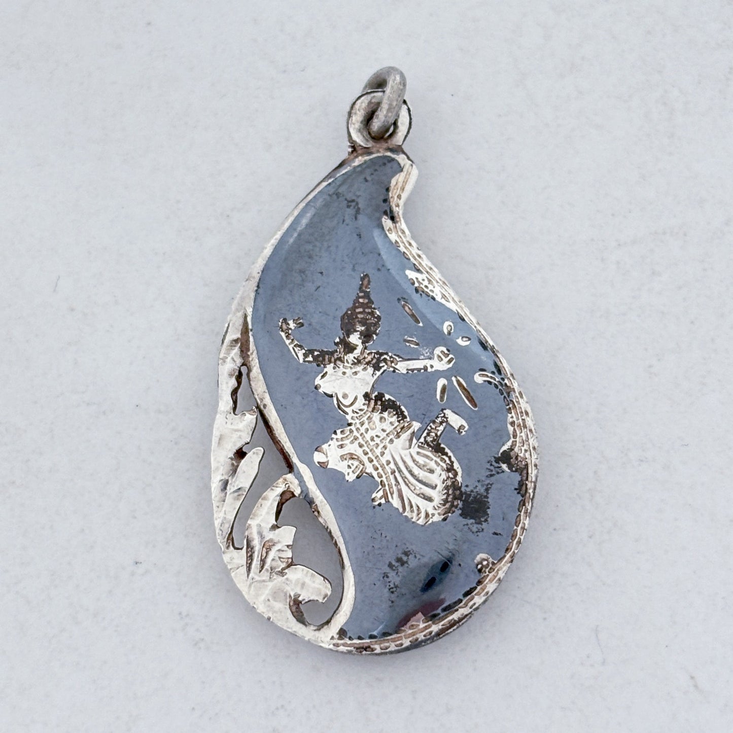 Vintage Sterling Silver 925 Thai Dancer Pendant