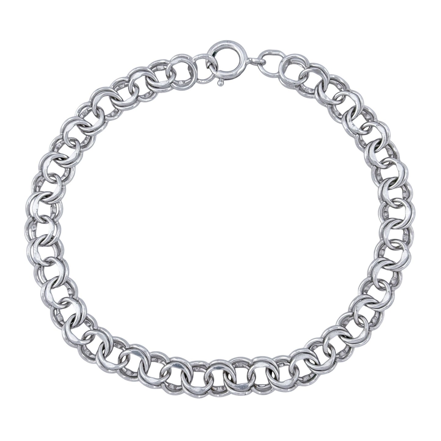 Vintage Sterling Silver 925 Charm Bracelet Chain 7.5"