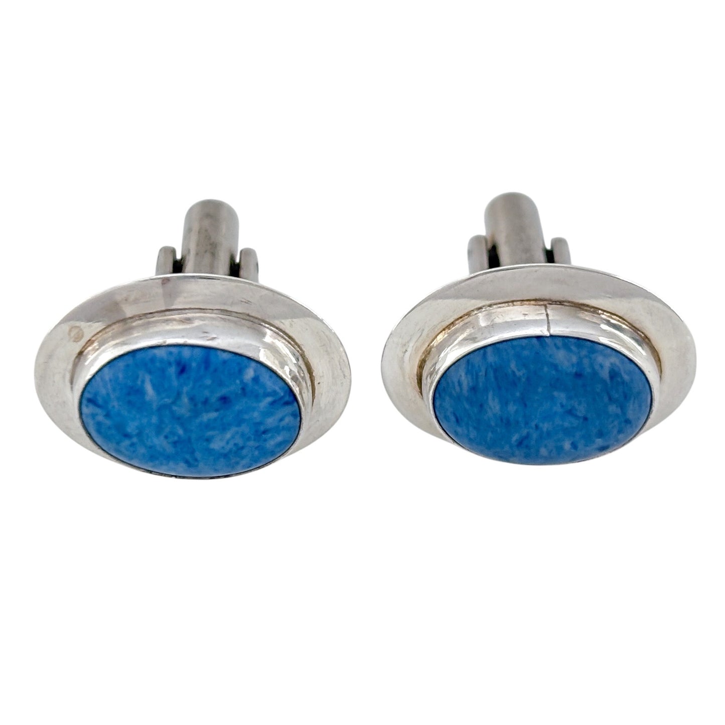 Vintage Sterling Silver 925 Sodalite Cuff Links