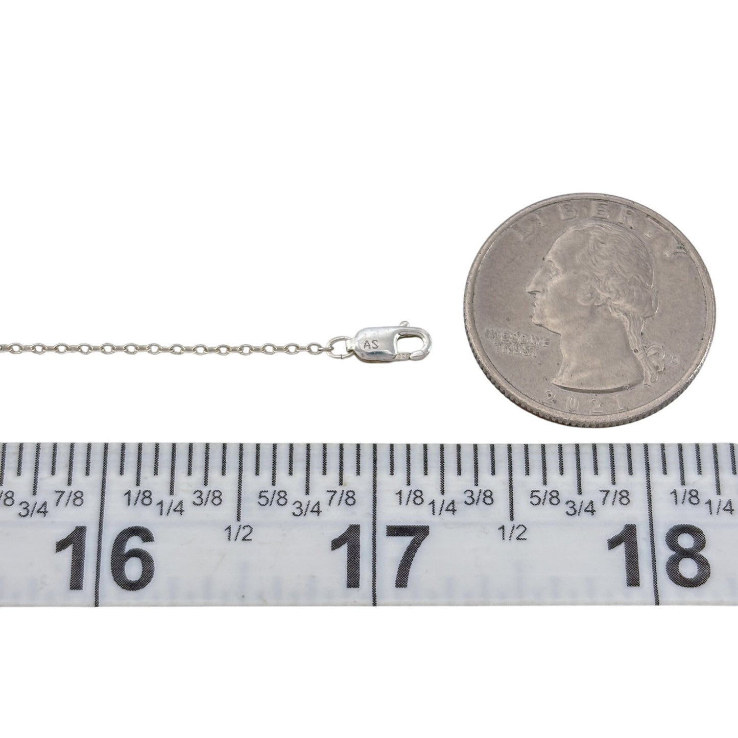 Vintage Sterling Silver 925 Cable Link Chain Necklace 17"