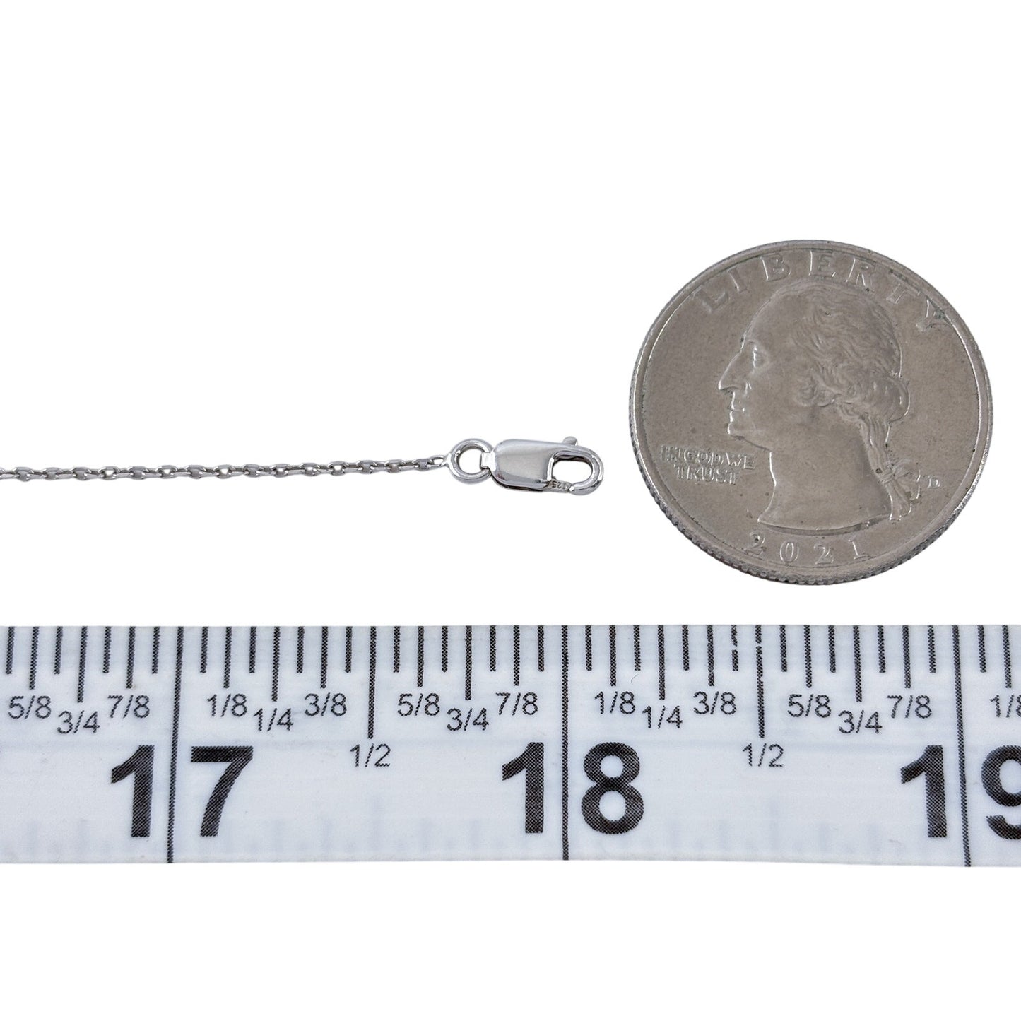 Vintage Sterling Silver 925 Cable Link Chain Necklace 16"-18"