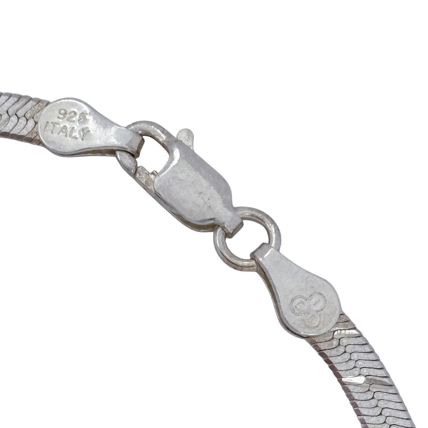 Estate Italy Sterling Silver 925 Herringbone Bracelet 8.25"