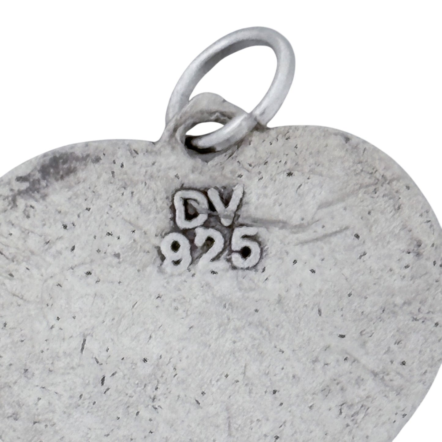 Vintage Sterling Silver 925 Oxidized Heart Spiral Pendant