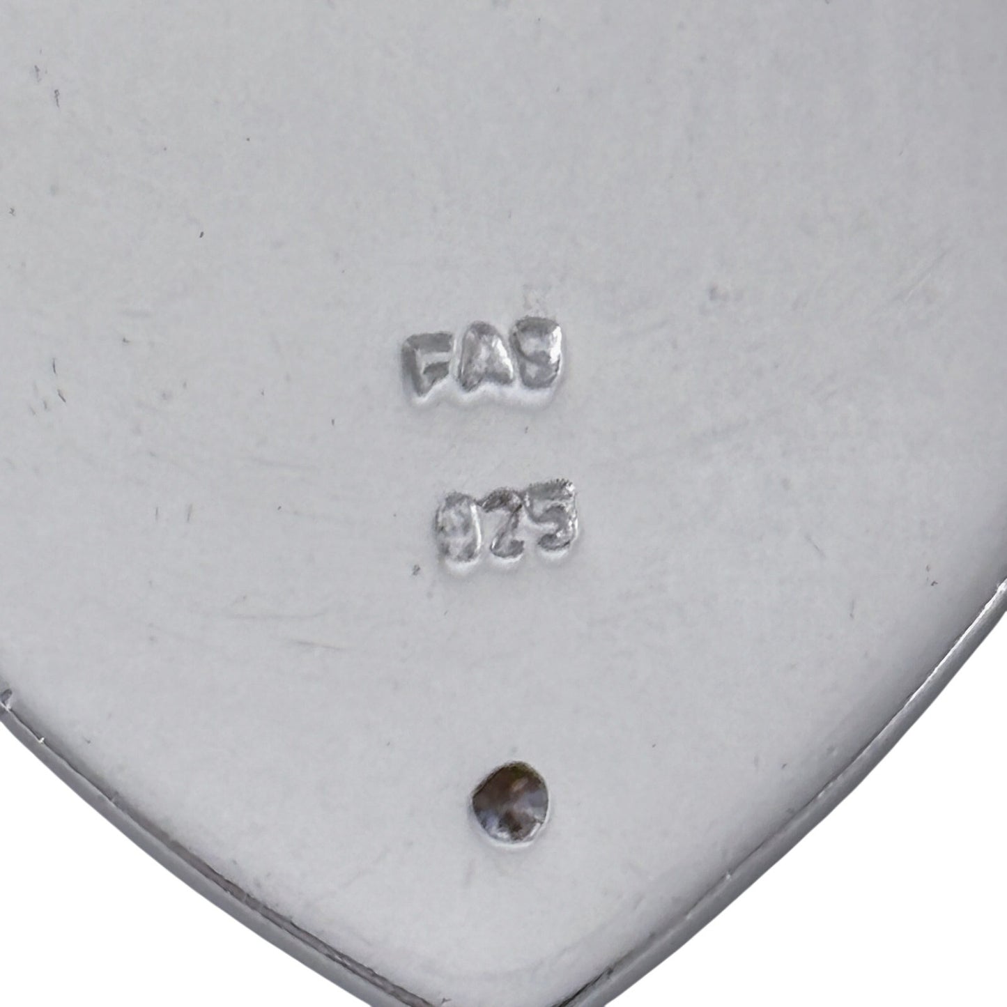 Vintage Sterling Silver 925 Diamond Mother of Pearl Heart Pendant