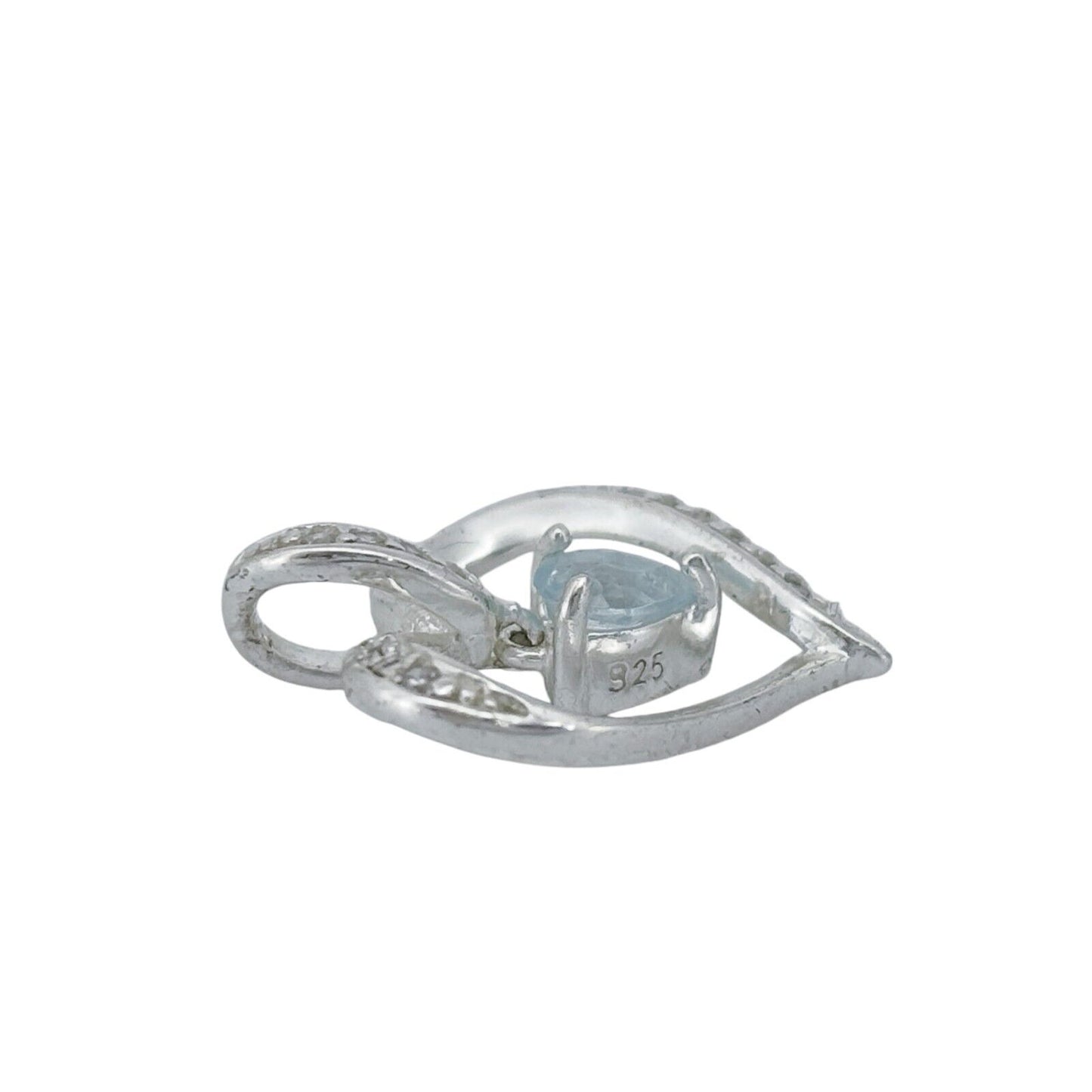 Vintage Sterling Silver 925 Topaz Cubic Zirconia Heart Pendant