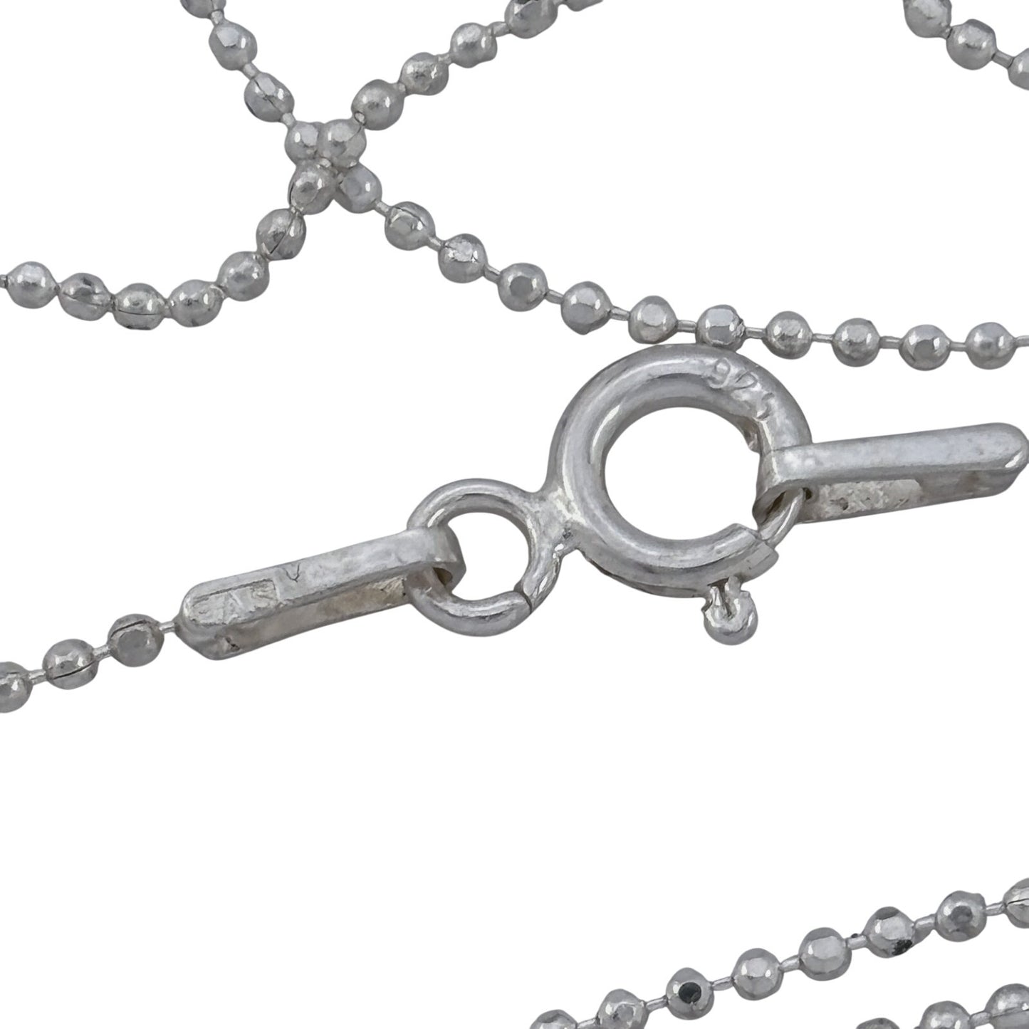 Vintage Sterling Silver 925 Ball Bead Chain Necklace 18"