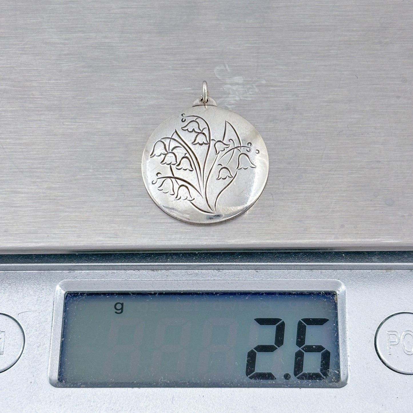 Vintage Sterling Silver 925 Lily Of The Valley Pendant