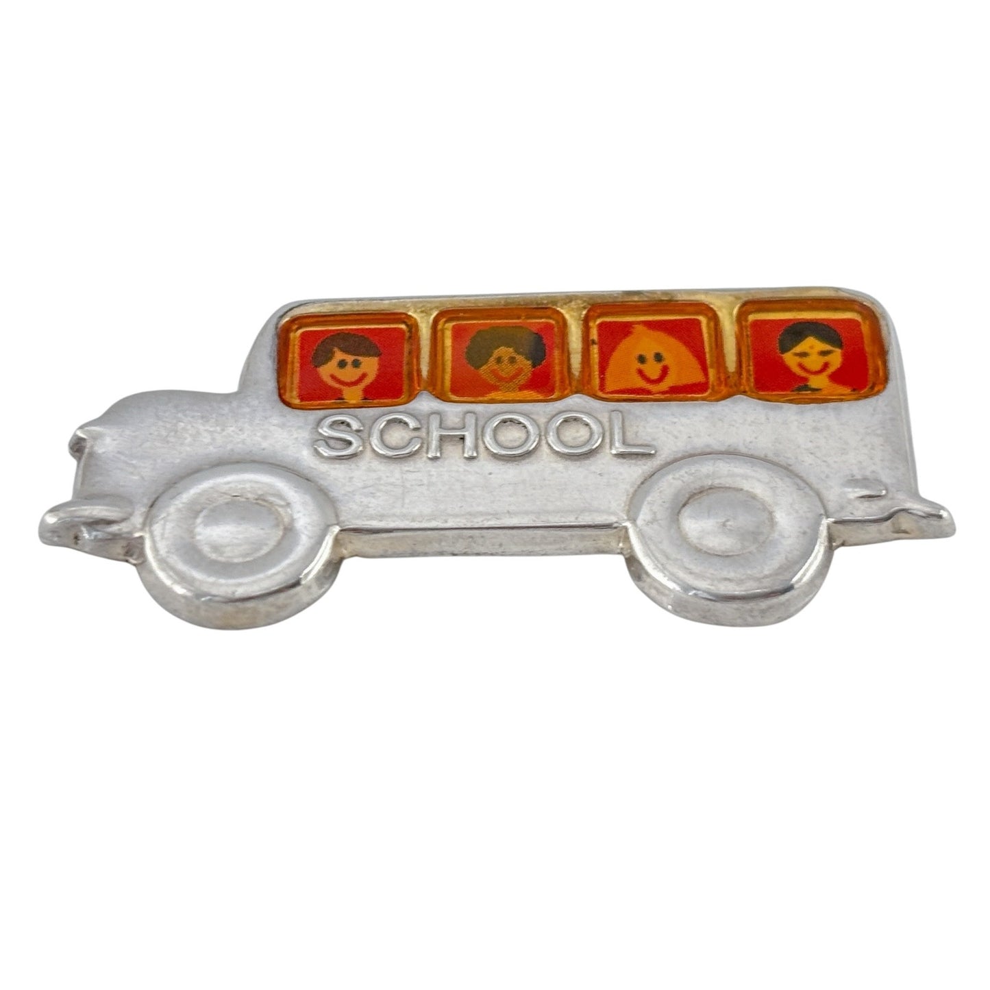 Vintage EFS Mexican Sterling Silver 925 School Bus Brooch