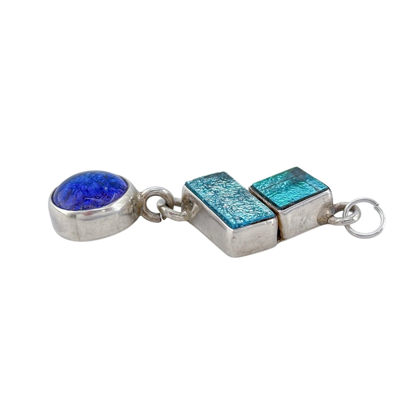 Vintage Sterling Silver 925 Dichroic Glass Pendant