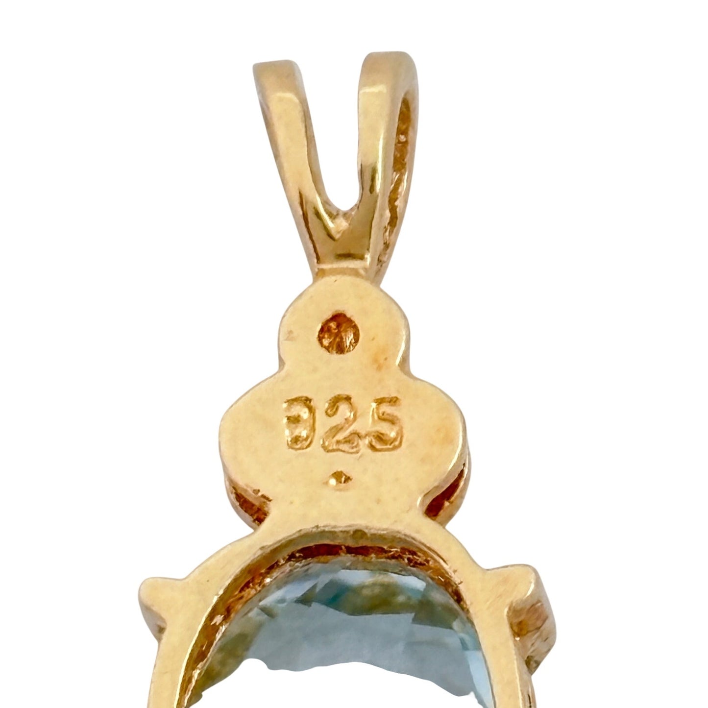 Vintage Gold-Tone Sterling Silver 925 Topaz Diamond Pendant