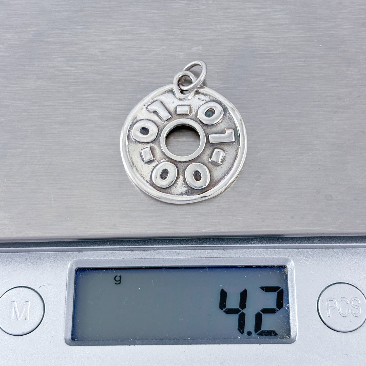 Vintage Sterling Silver 925 New Millennium Date Disk Pendant