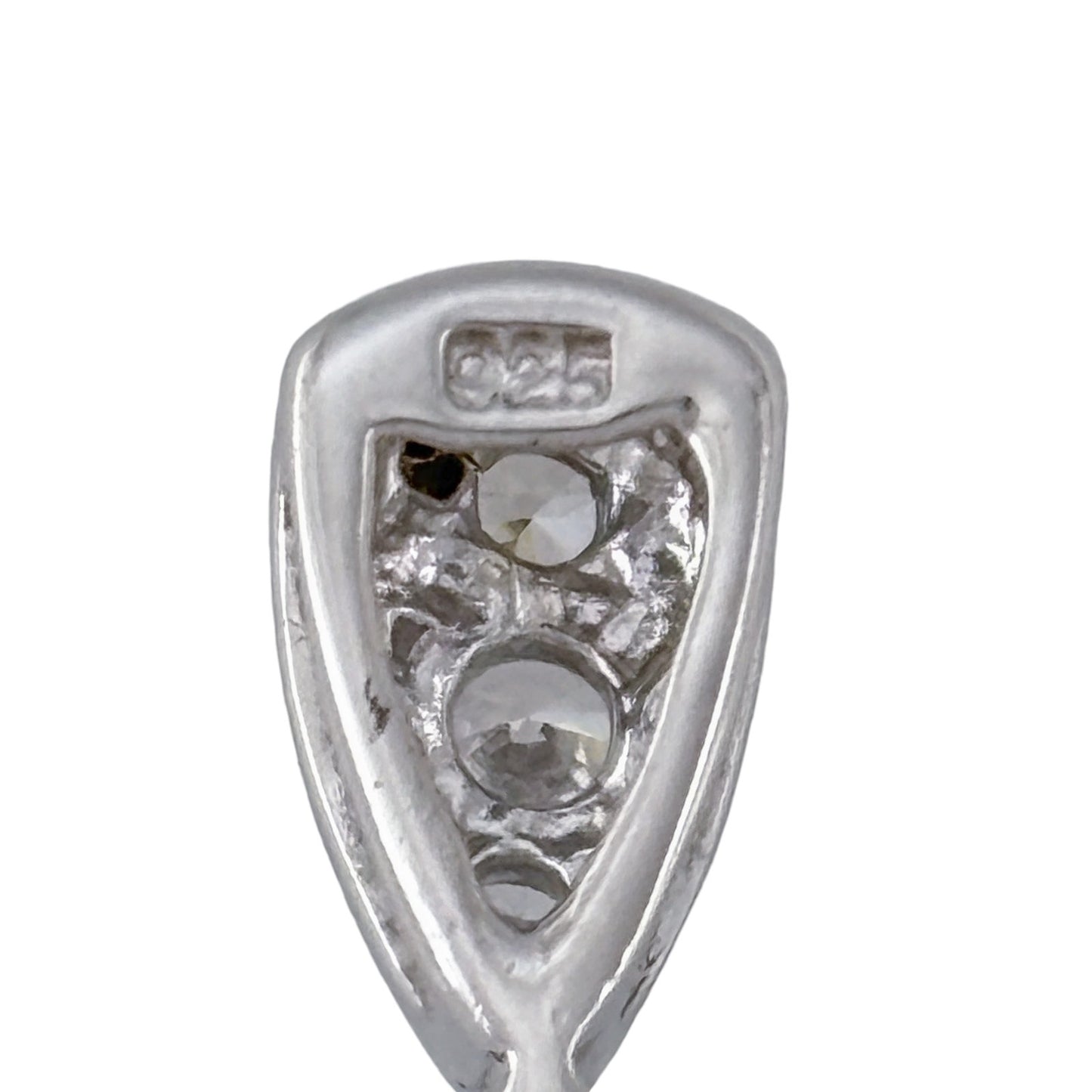 Vintage Sterling Silver 925 Blue Cubic Zirconia Pendant