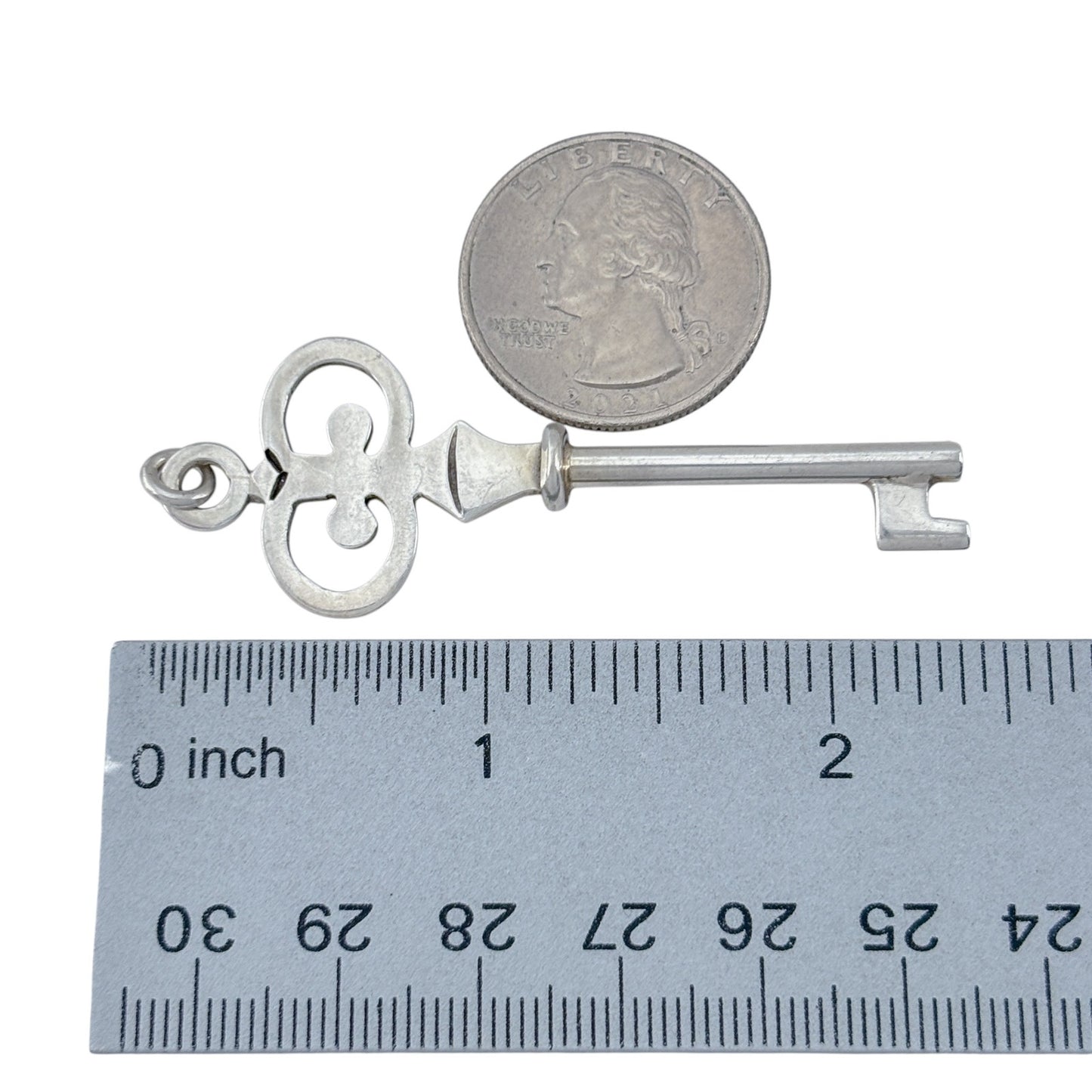 Vintage Sterling Silver 925 Key Pendant
