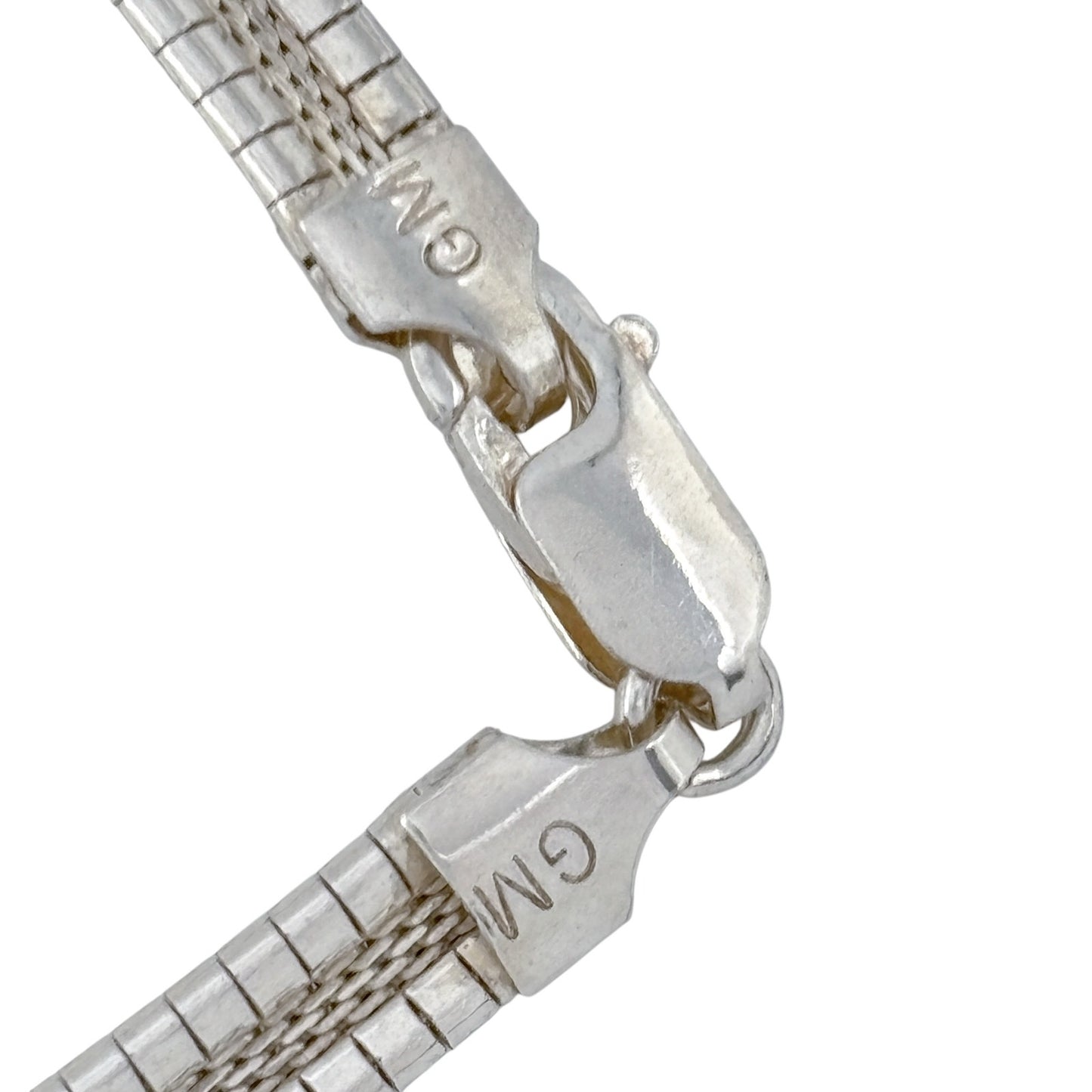 Vintage Italian Sterling Silver 925 Omega Link Chain Necklace 18"