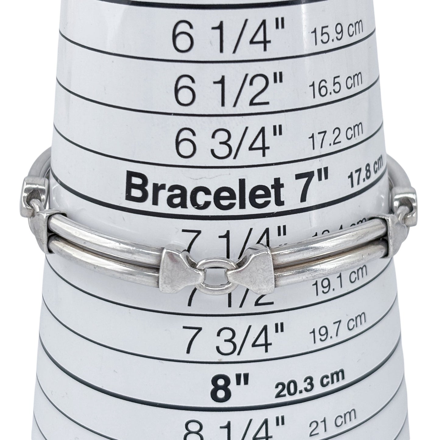 Estate Sterling Silver 925 Cylindrical Link Bracelet 7.5"