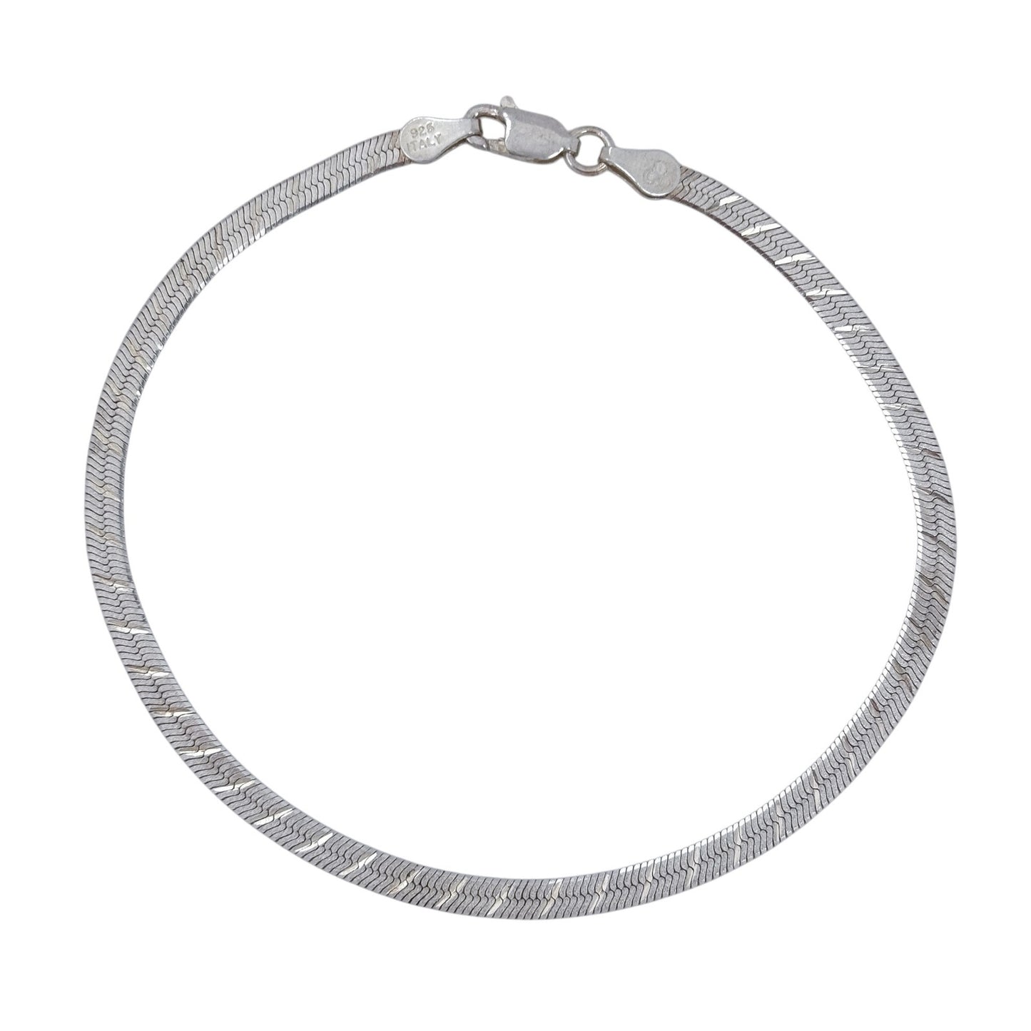 Estate Italy Sterling Silver 925 Herringbone Bracelet 8.25"