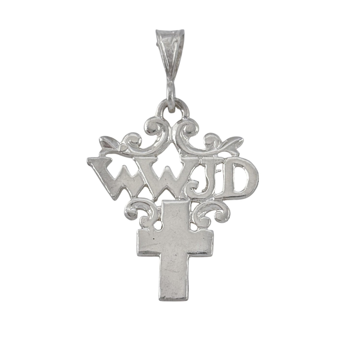Vintage Sterling Silver 925 WWJD Cross Pendant