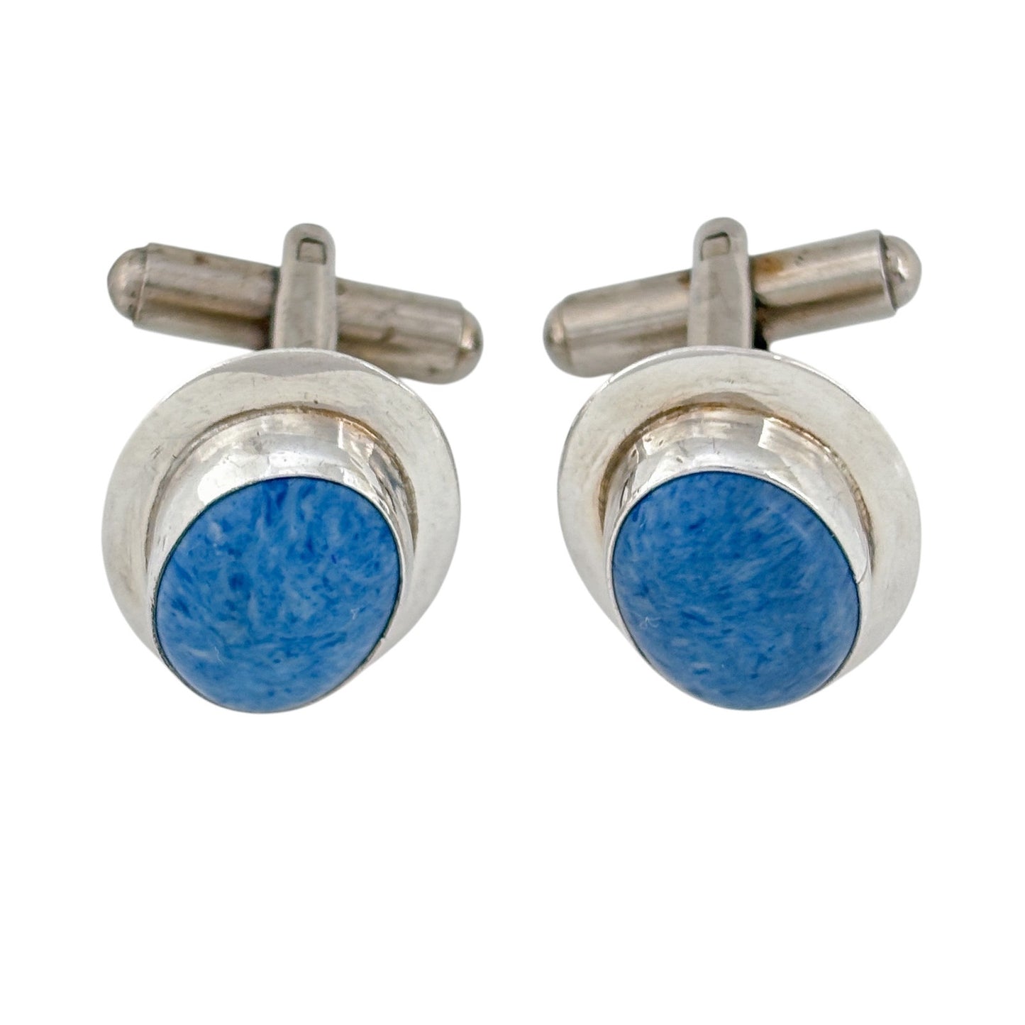 Vintage Sterling Silver 925 Sodalite Cuff Links