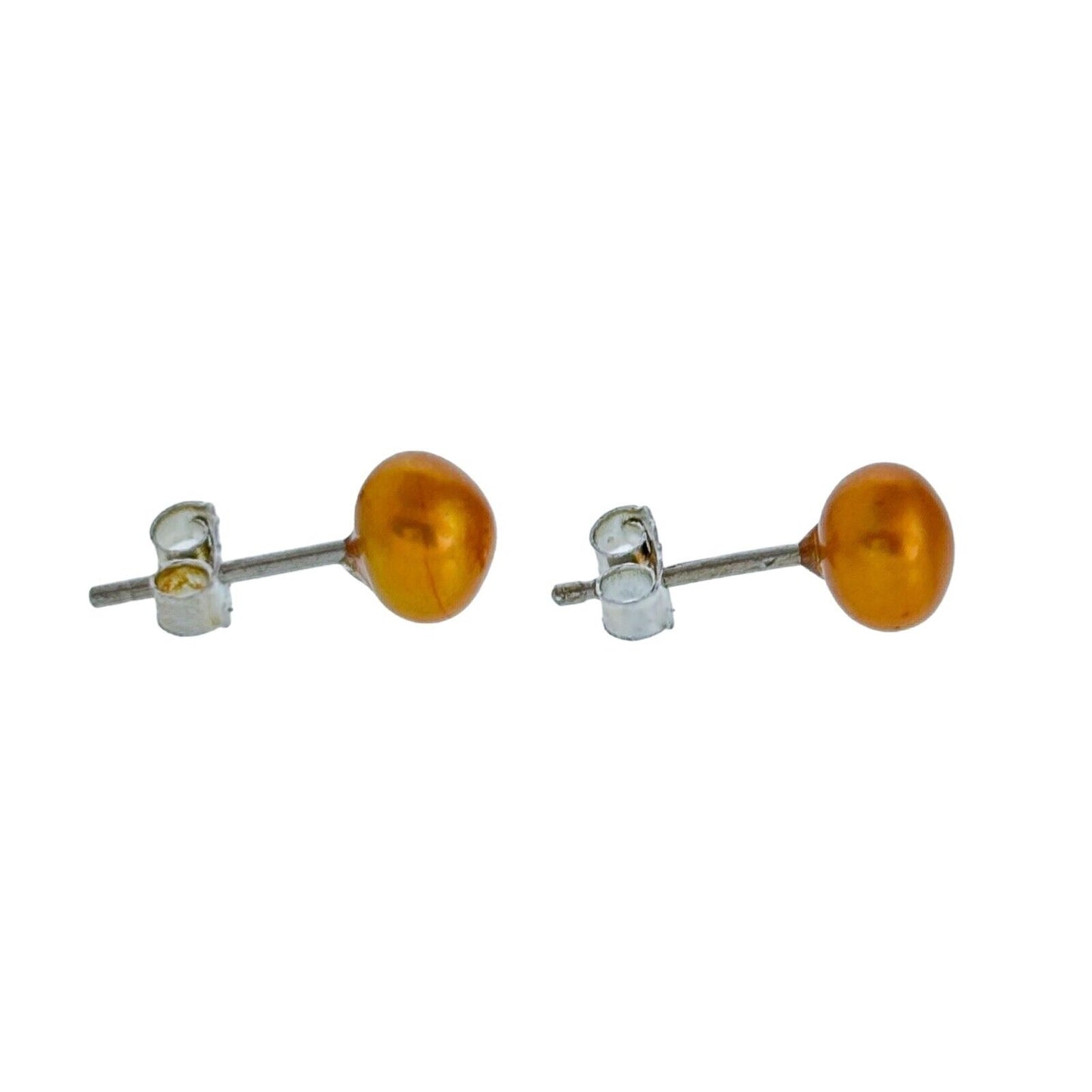 Vintage Sterling Silver 925 Imitation Pearl Stud Earrings