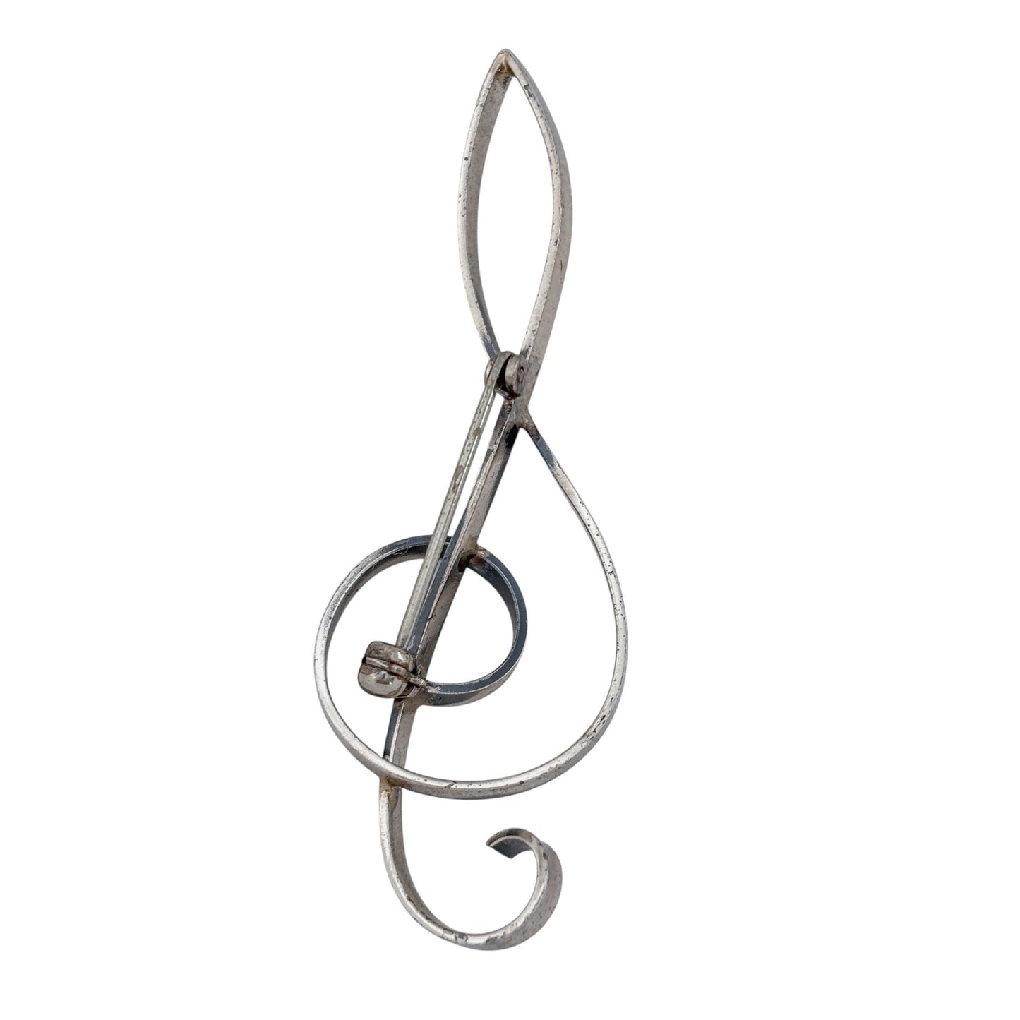Vintage Beau Sterling Silver 925 Treble Clef Brooch