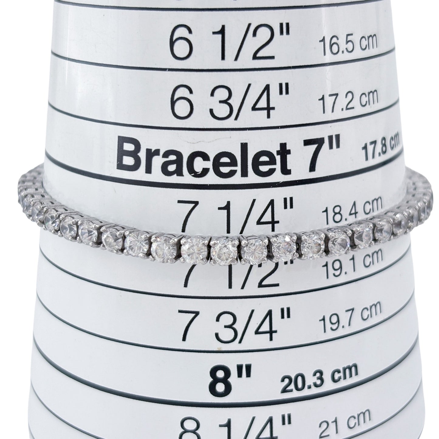Vintage Sterling Silver 925 Cubic Zirconia Tennis Bracelet 7.5"