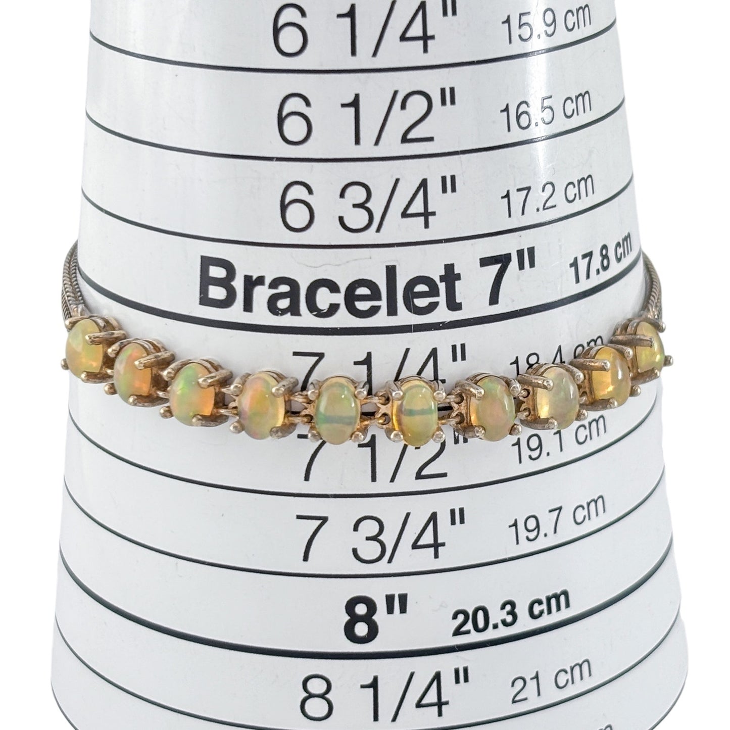 Vintage Sterling Silver 925 Opal Cabochon Bracelet 7.25"