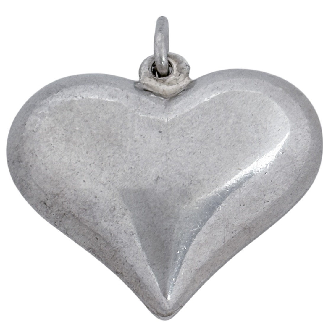 Vintage Sterling Silver 925 Puffy Heart Pendant