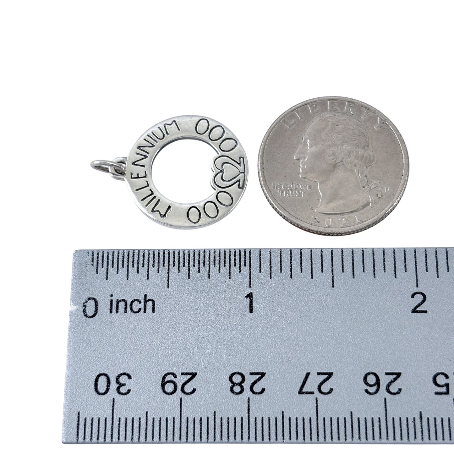 Vintage Sterling Silver 925 Millennium Disk Pendant