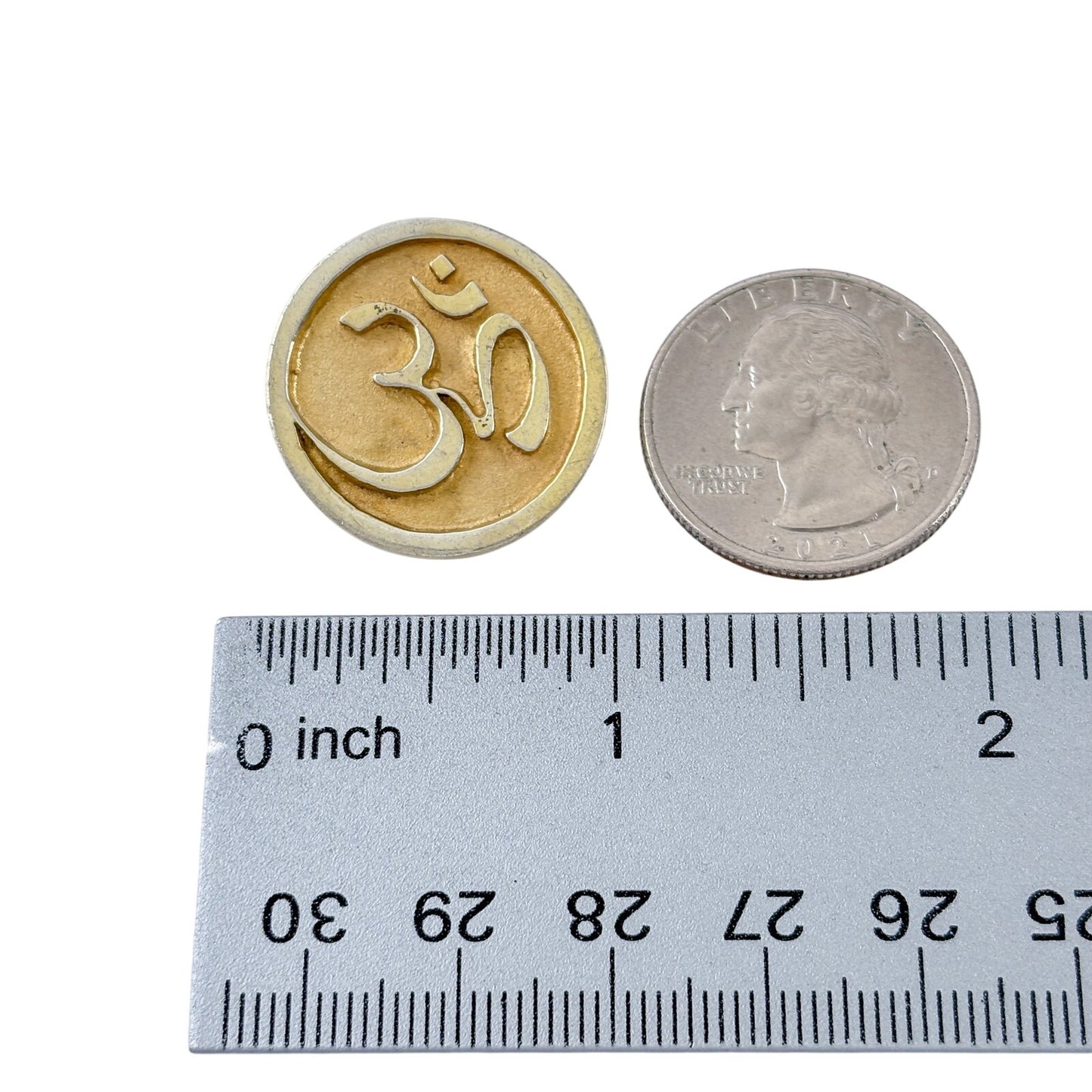Vintage Gold-Tone Sterling Silver 925 Om Symbol Brooch