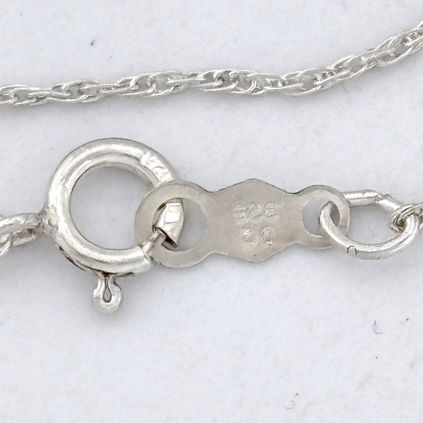 Vintage Sterling Silver 925 Rope Link Chain Necklace 18.5"