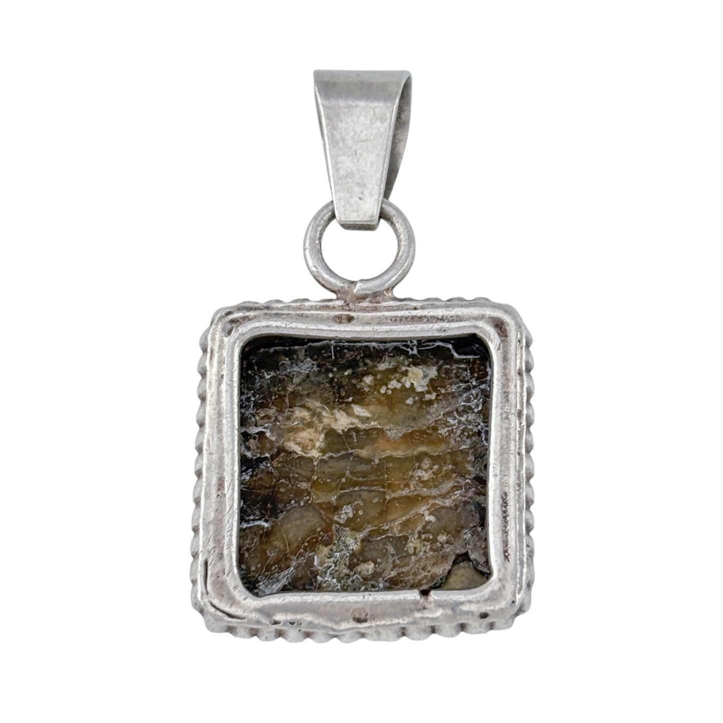 Vintage Sterling Silver 925 Square Abalone Pendant