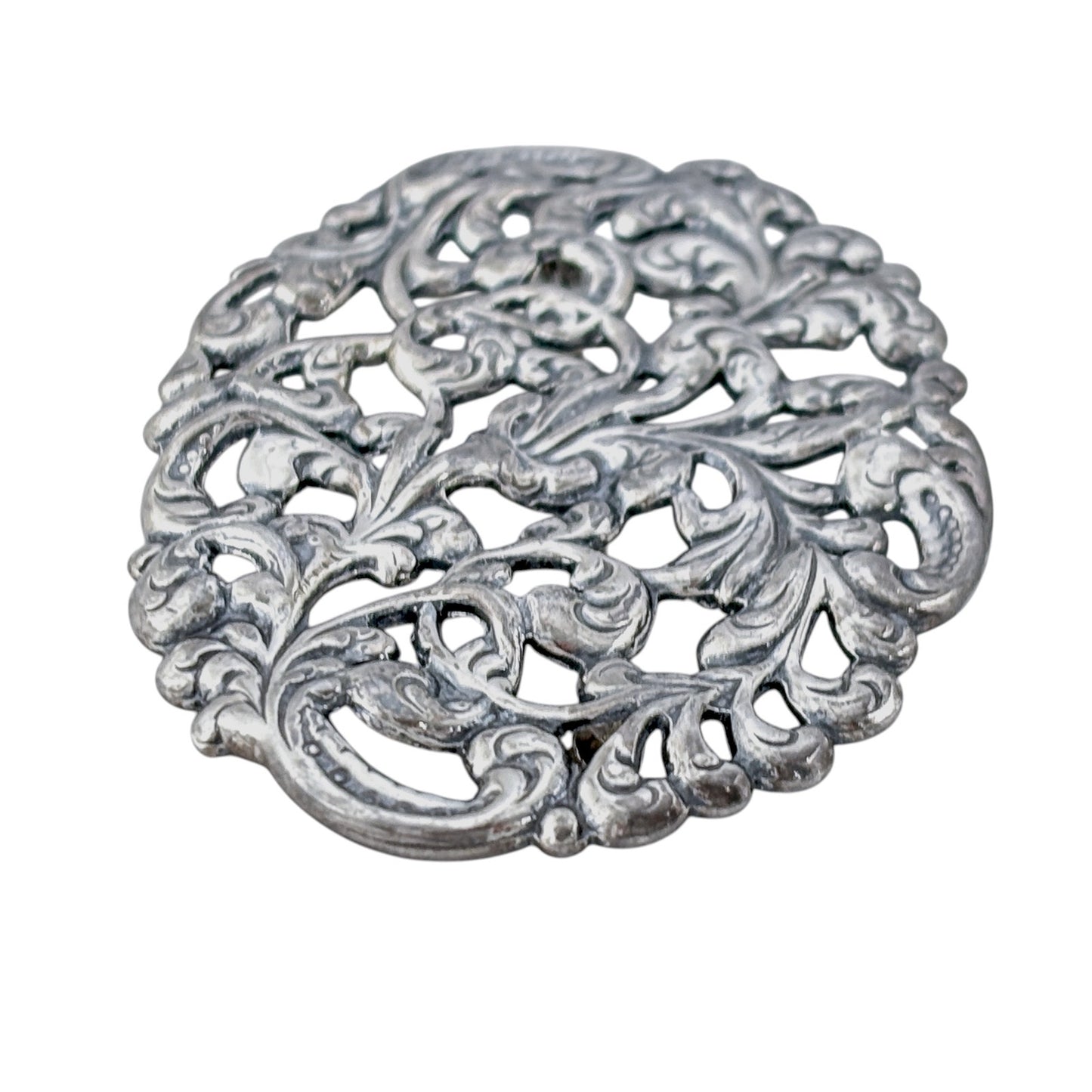 Vintage Sterling Silver 925 Filigree Scroll Brooch