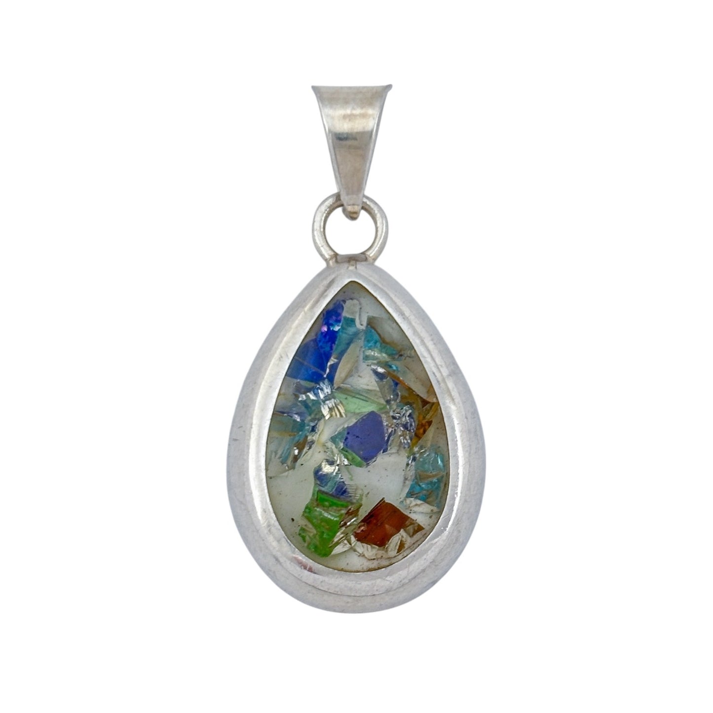 Vintage Sterling Silver 925 Dichroic Glass Pendant