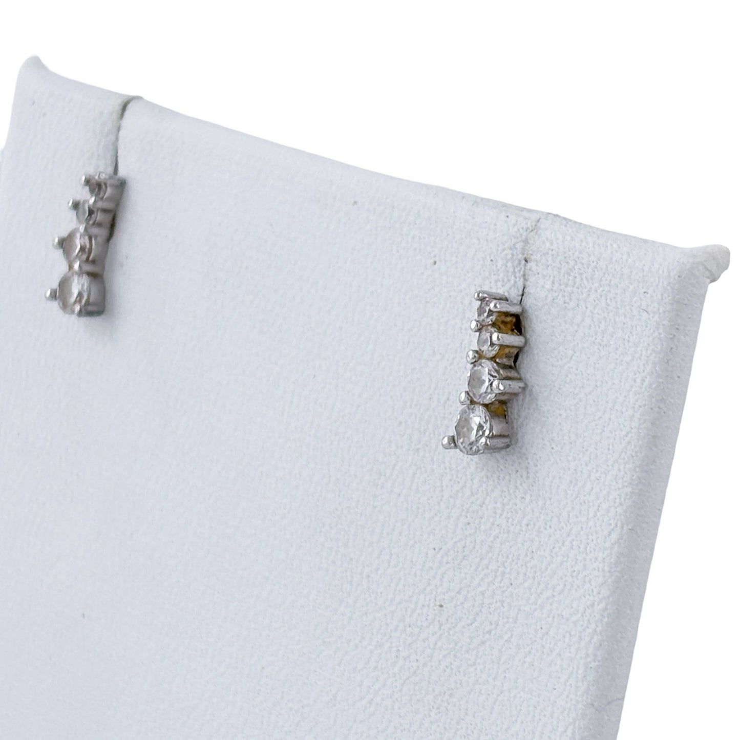 Vintage Sterling Silver 925 Cubic Zirconia Climber Earrings