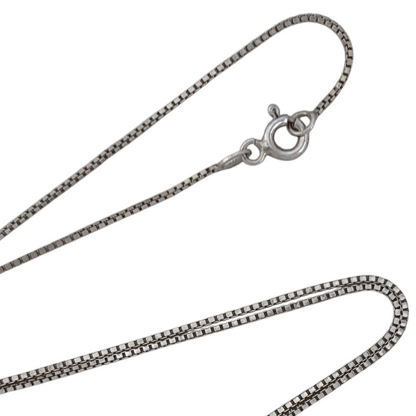 Vintage Italy Sterling Silver 925 Box Link Chain Necklace 20.5"