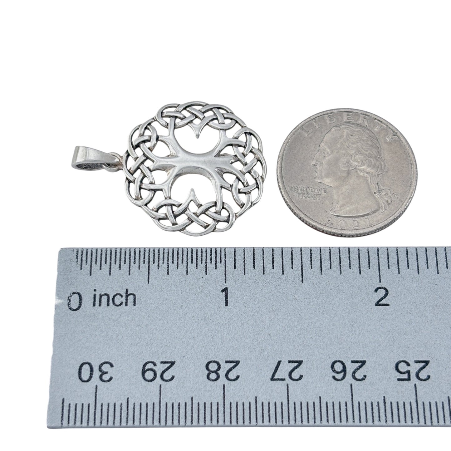 Vintage Sterling Silver 925 Tree of Life Celtic Pendant