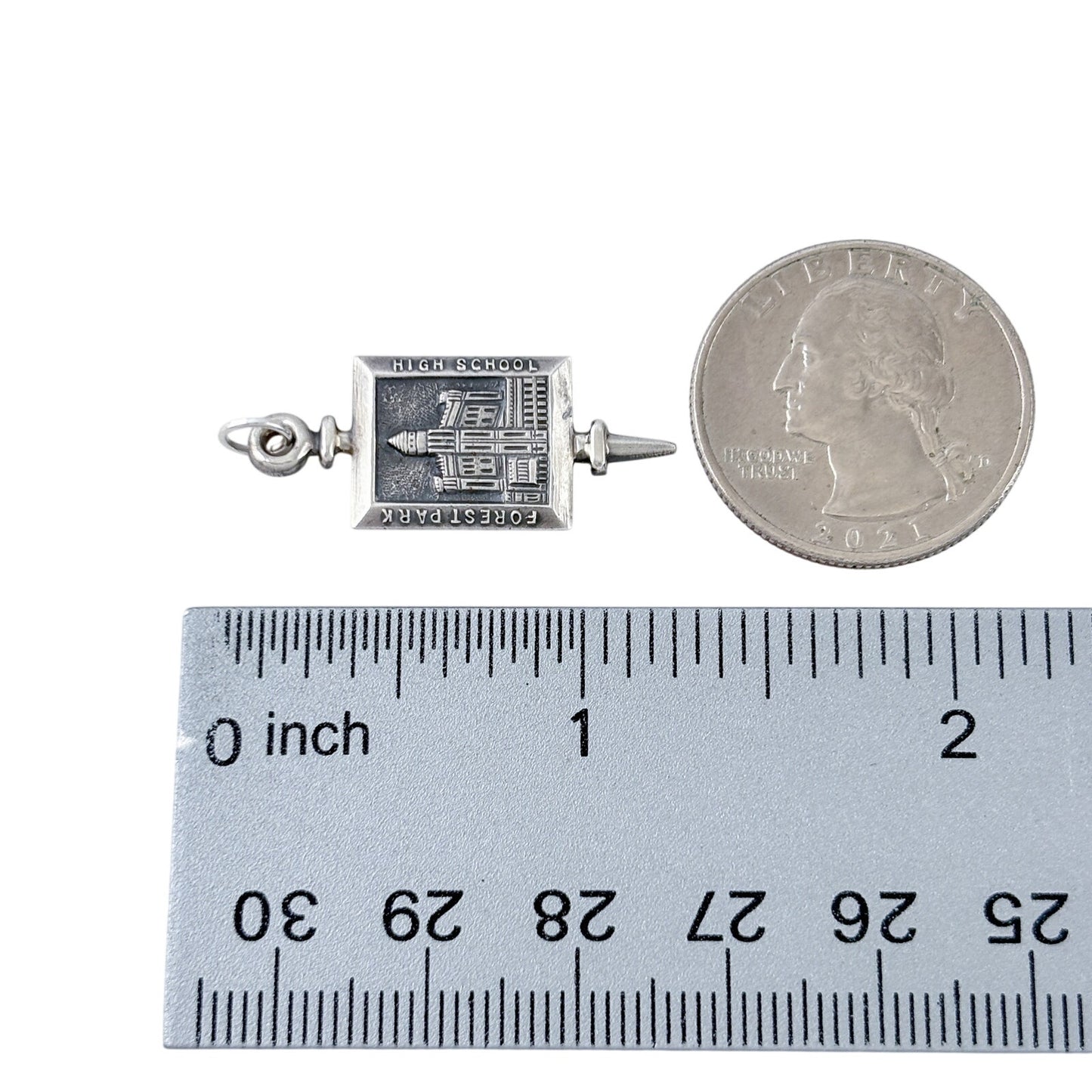 Vintage Sterling Silver 925 Forest Park High School Charm