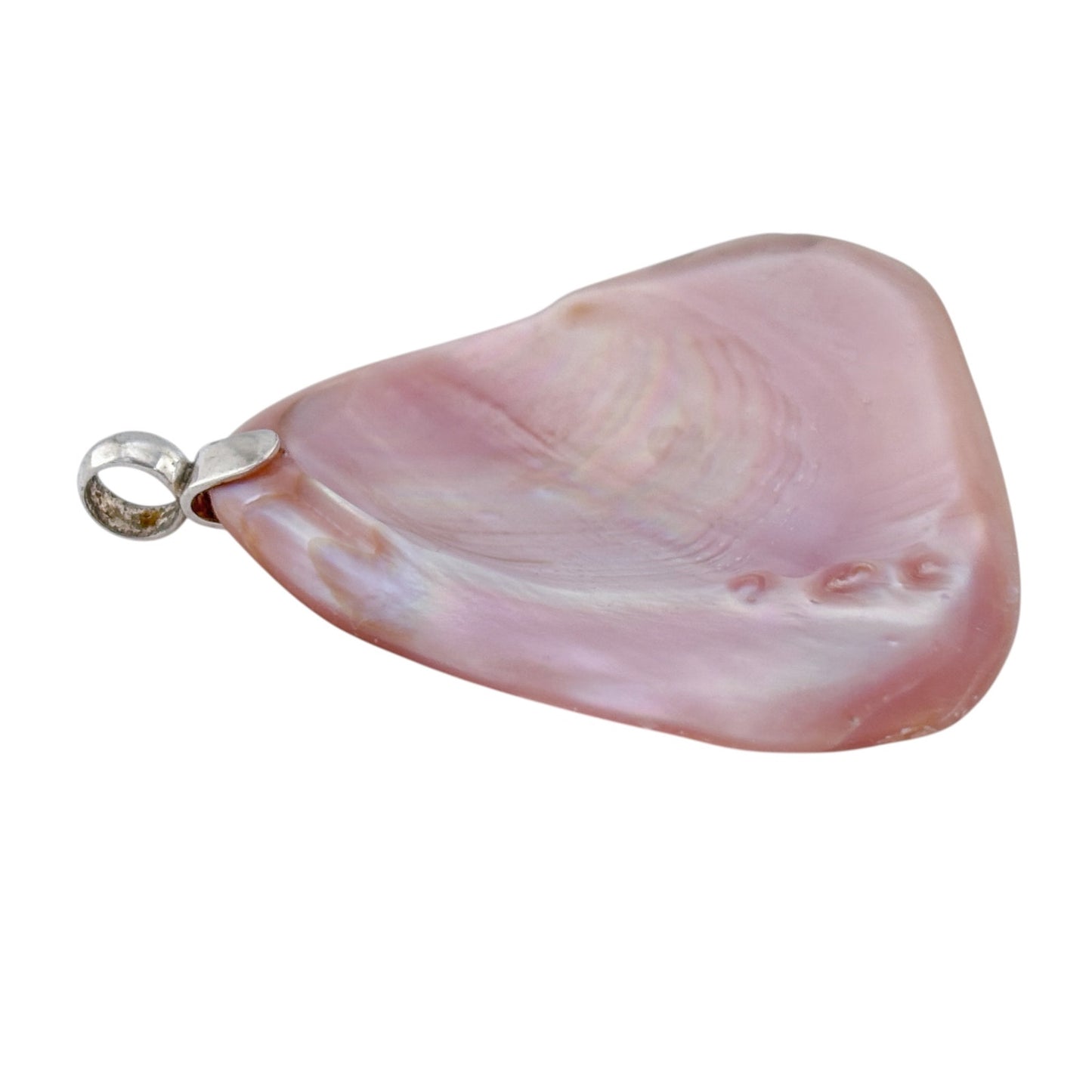Vintage Sterling Silver 925 Pink Shell Pendant