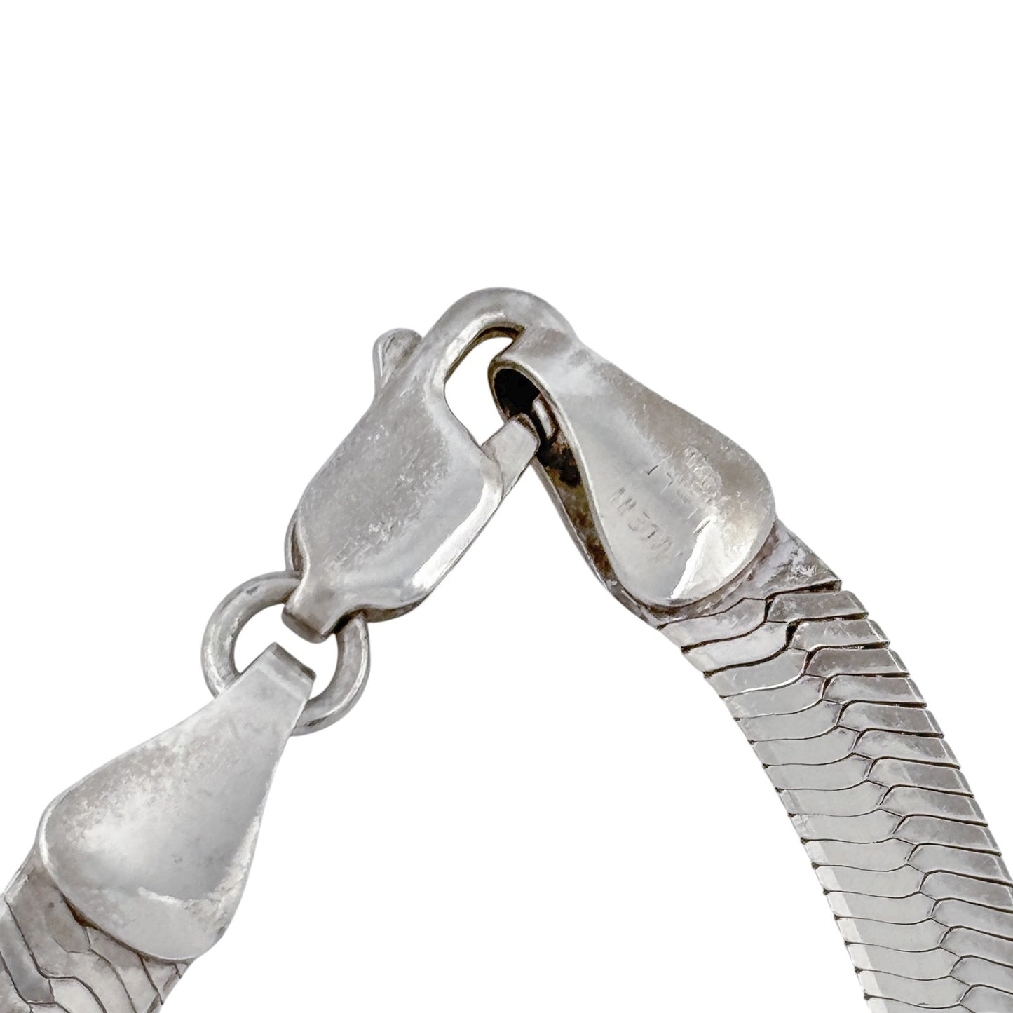 Vintage Italian Sterling Silver 925 Herringbone Chain Necklace 20"