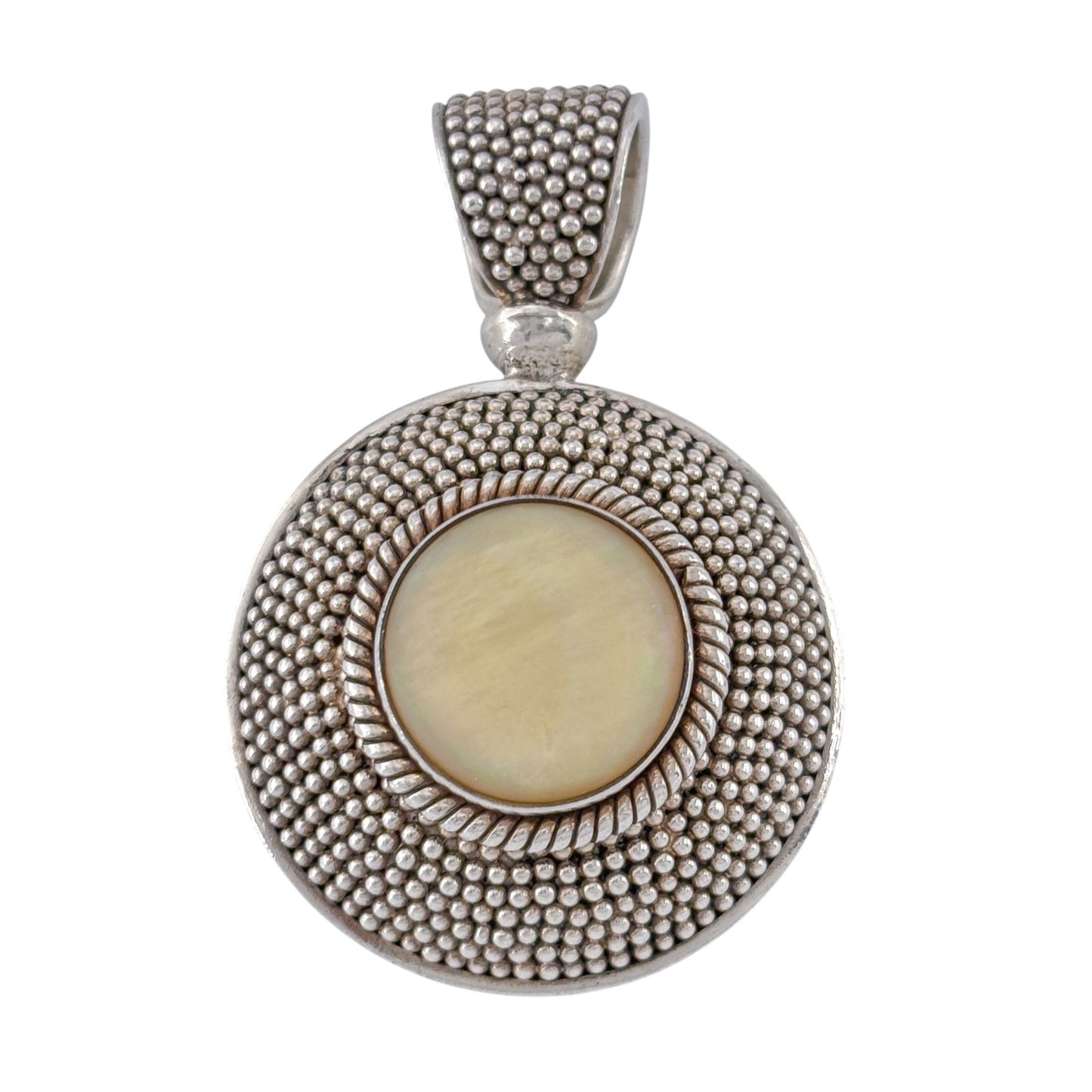 Vintage Sterling Silver 925 Mother of Pearl Pendant