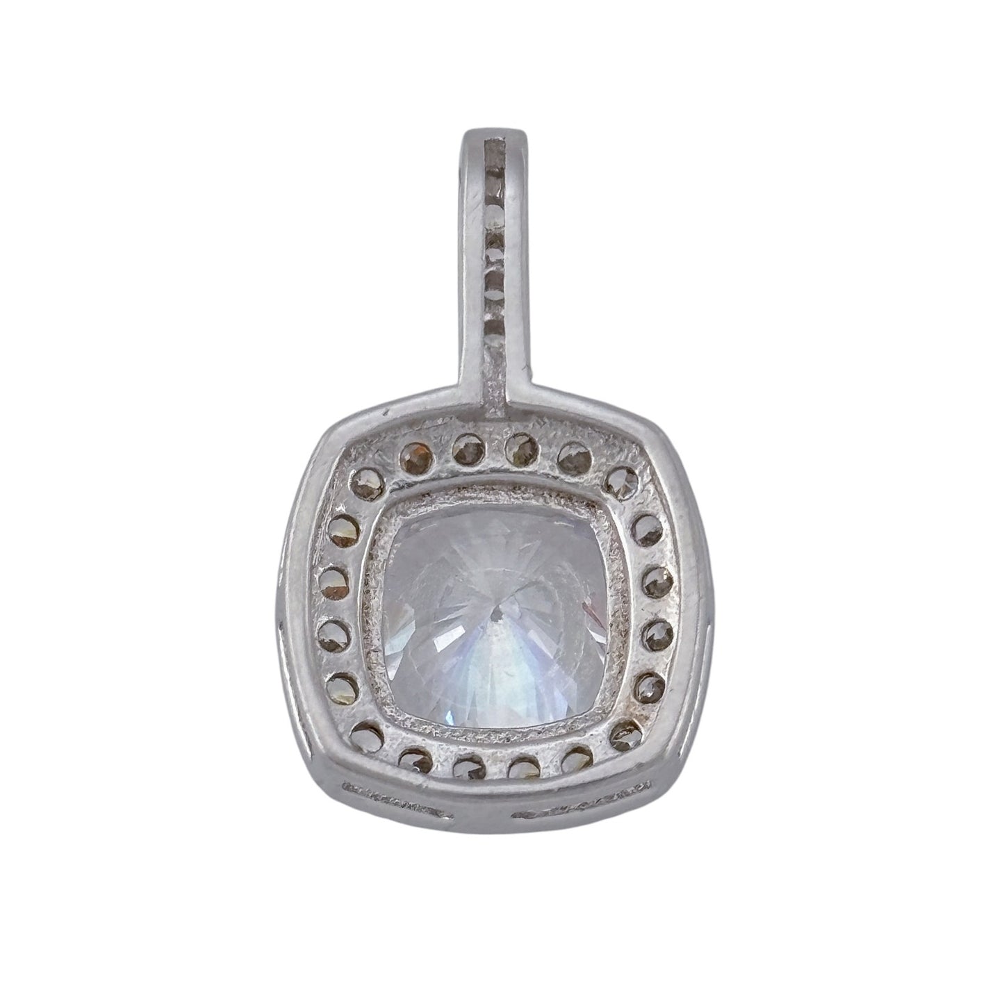 Vintage Sterling Silver 925 Cubic Zirconia Halo Pendant