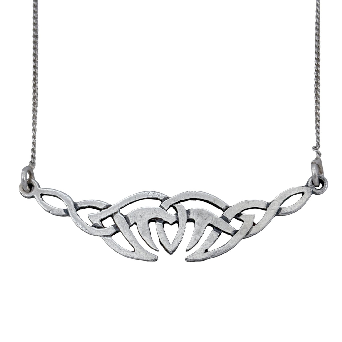 Vintage Sterling Silver 925 Celtic Knot Pendant Necklace 19"