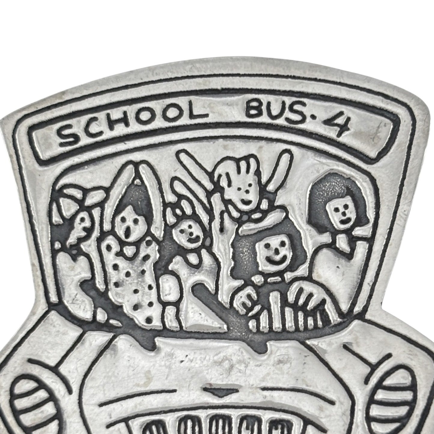 Vintage Sterling Silver 925 School Bus Brooch Pin