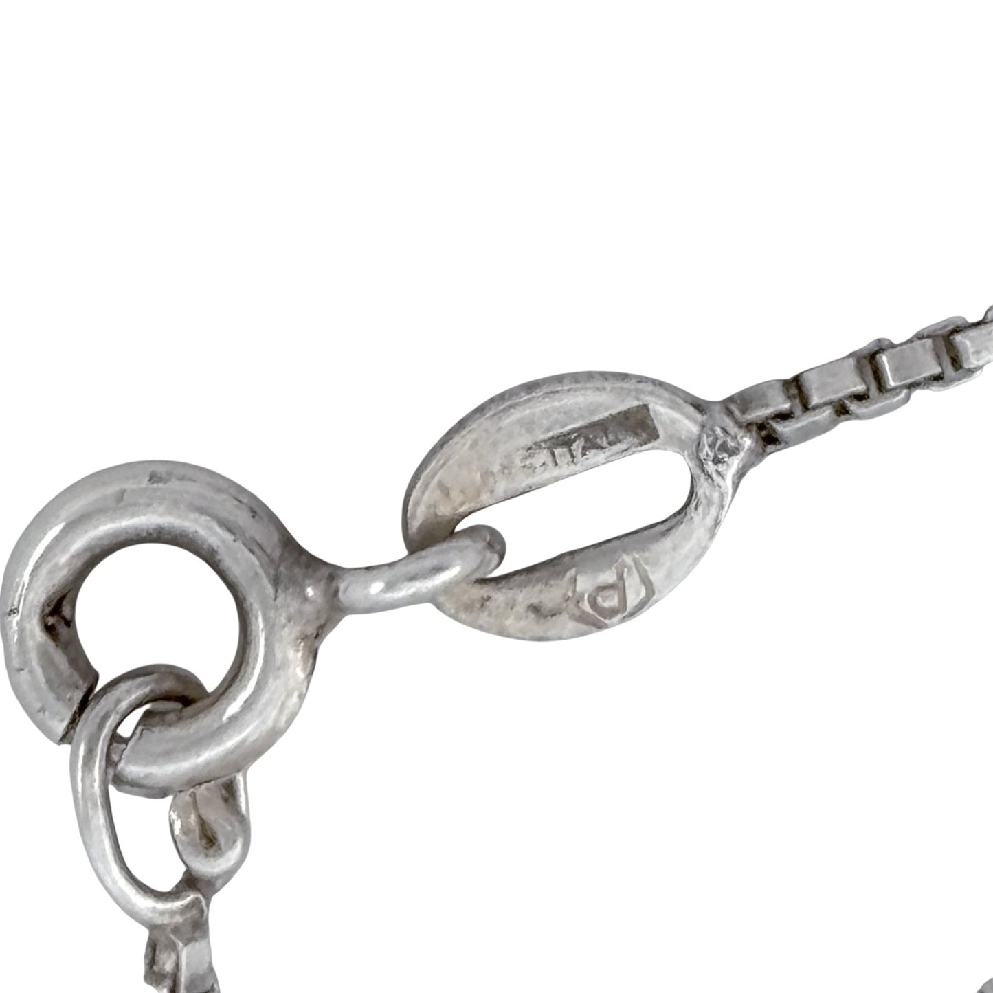 Vintage Italian Sterling Silver 925 Box Link Chain Necklace 16"