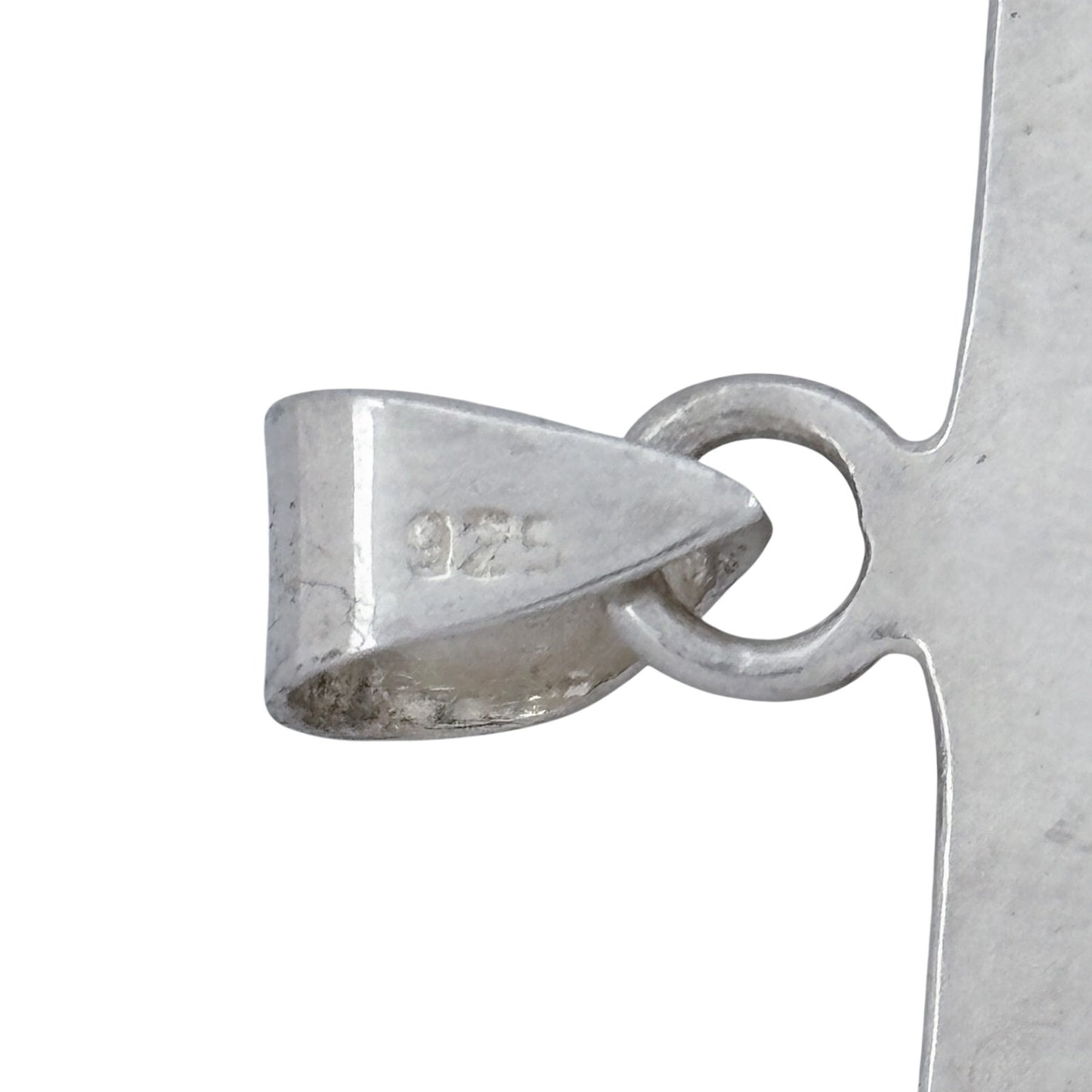 Vintage Sterling Silver 925 Mother of Pearl Square Pendant