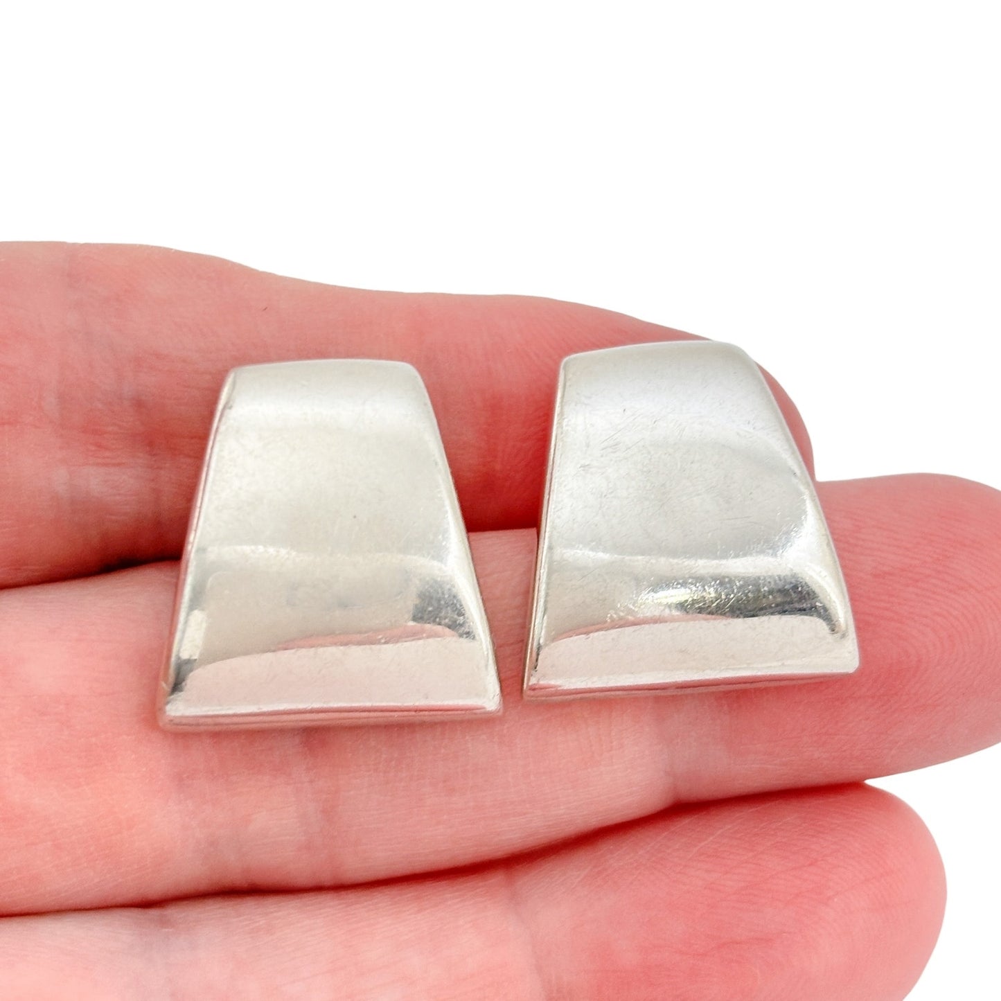 Vintage Sterling Silver 925 Trapezoid Earrings