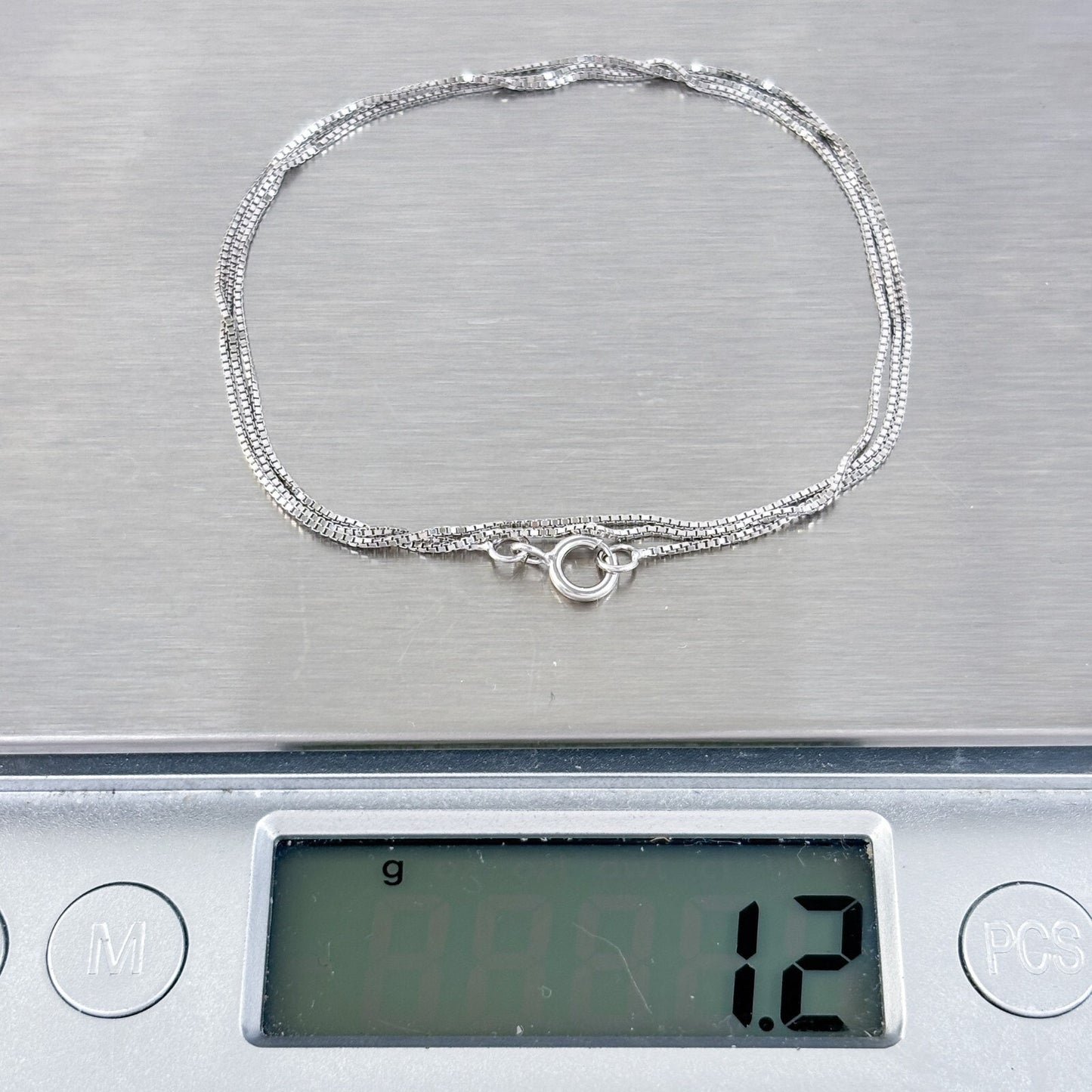 Vintage Sterling Silver 925 Box Chain Necklace 18"