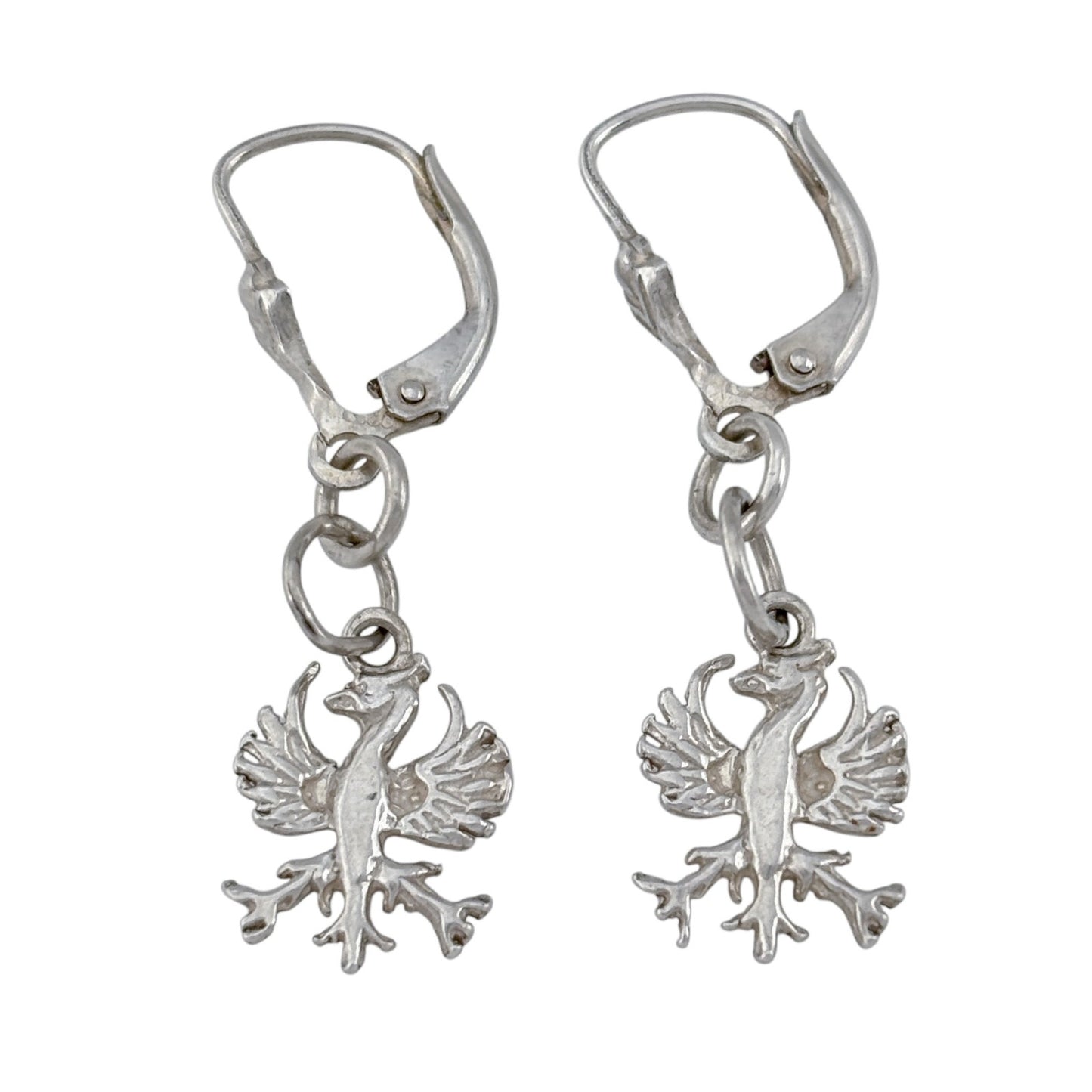 Vintage Sterling Silver 800 Polish Eagle Dangle Earrings