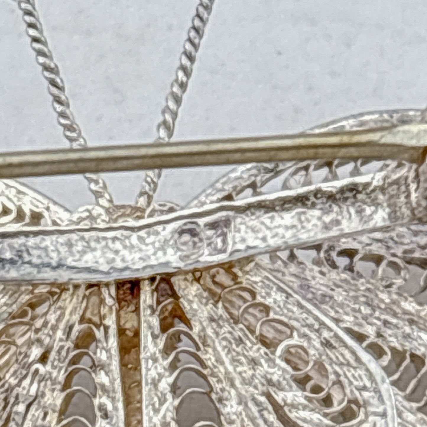 Vintage Sterling Silver 925 Filigree Butterfly Brooch