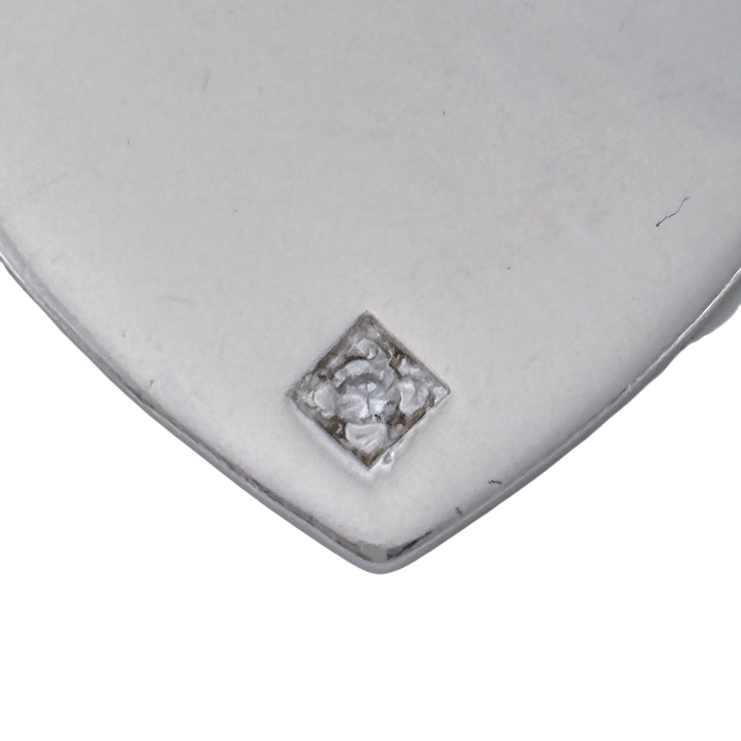 Vintage Sterling Silver 925 Diamond Mother of Pearl Heart Pendant